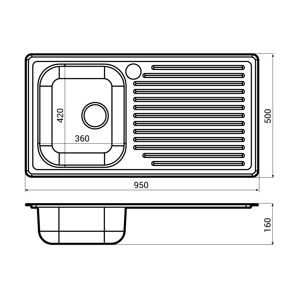 Reginox DUCHESS Single Bowl Sink and Drainer
