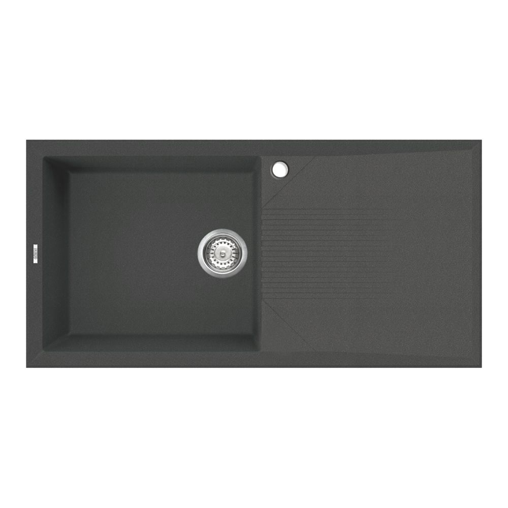 Reginox Tekno 480 Single Bowl Black Granite Kitchen Sink