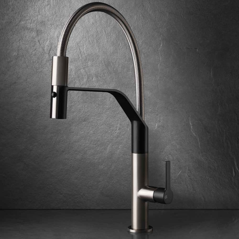 Gessi Mesh Semi Pro Mixer Tap with Woven Metal Pull Out Spout Sinks