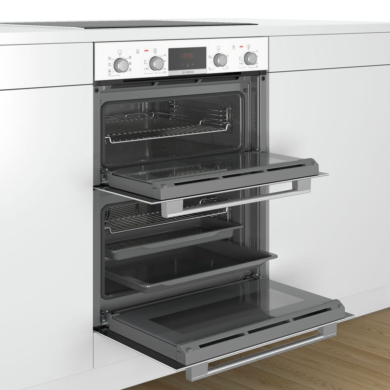 Bosch Serie 6 NBS533BW0B White BuiltUnder Compact Double Oven Sinks