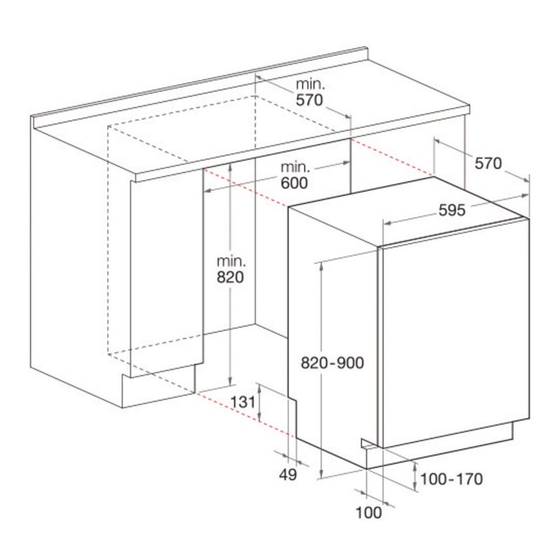 Indesit DIF 16B1 60cm Fast Eco Cycle Integrated Dishwasher