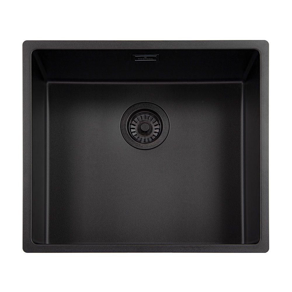 Reginox New York 50X40 Single Bowl Sink In Jet Black - Sinks-Taps.com
