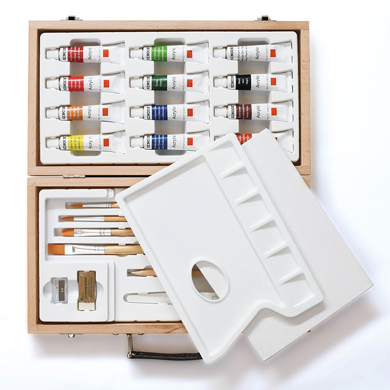 Acrylic Small Wooden Box Art Set SINODE