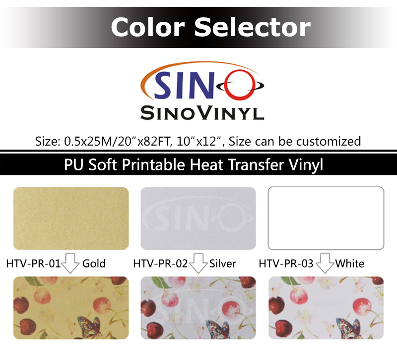 Printable Eco Solvent Inkjet Printing PU Heat Transfer Vinyl Textile