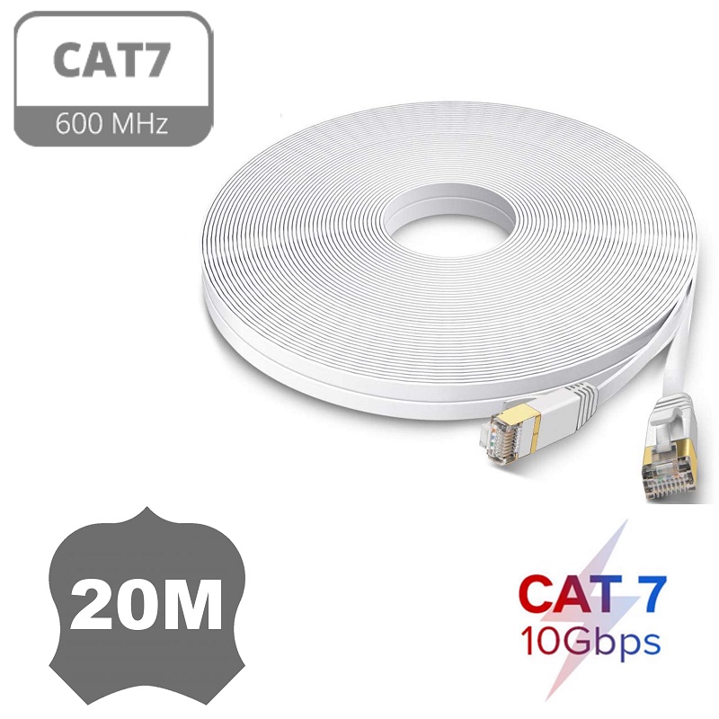 Cat 7 20M Gigabit Lan Cable High Speed Flat Network Cat7 Patch