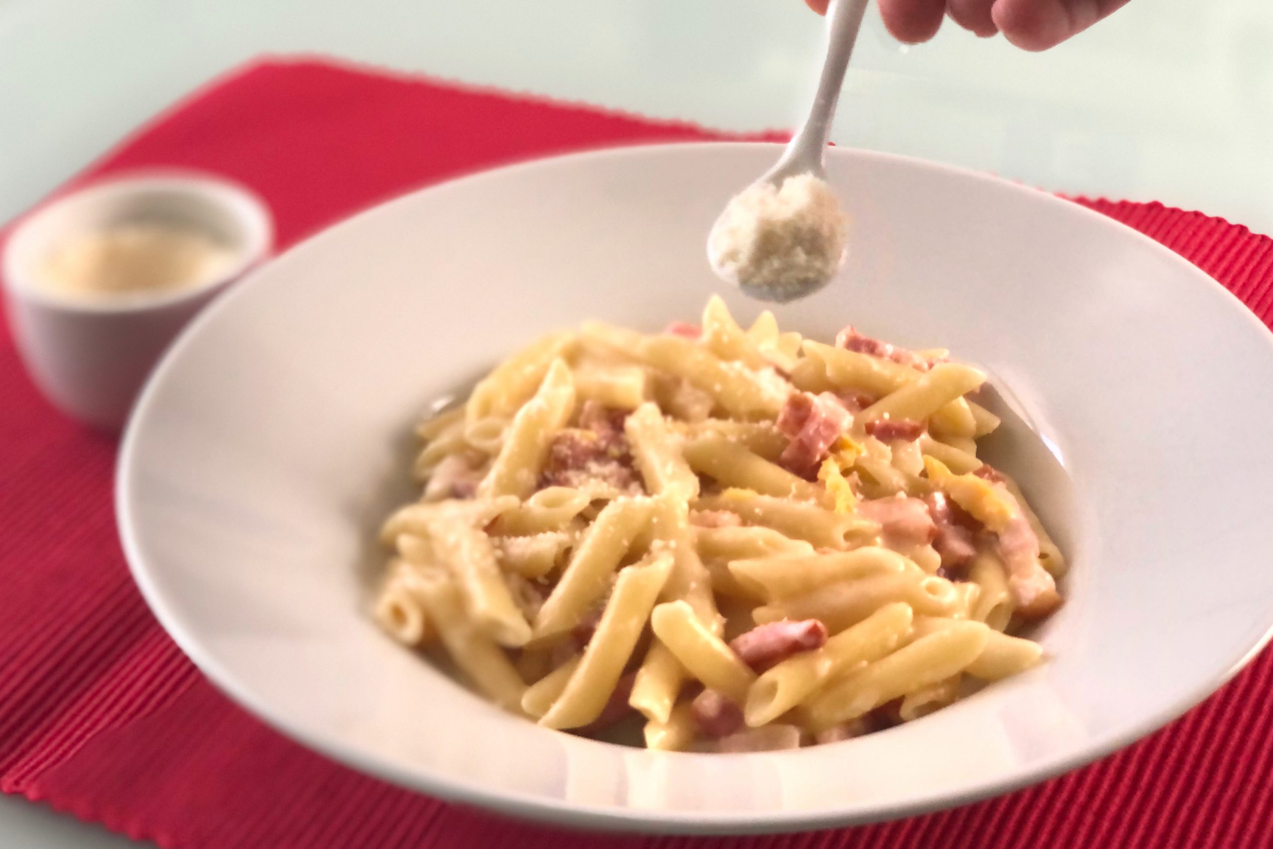 Macarrones a la carbonara SinVitro