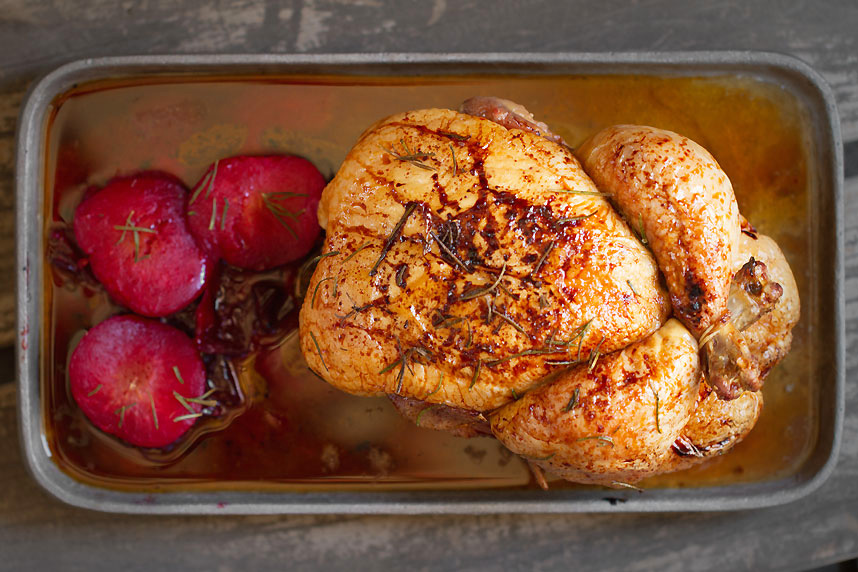 Unexpected Flavors Roast Chicken with Honey Rosemary Plums SippitySup
