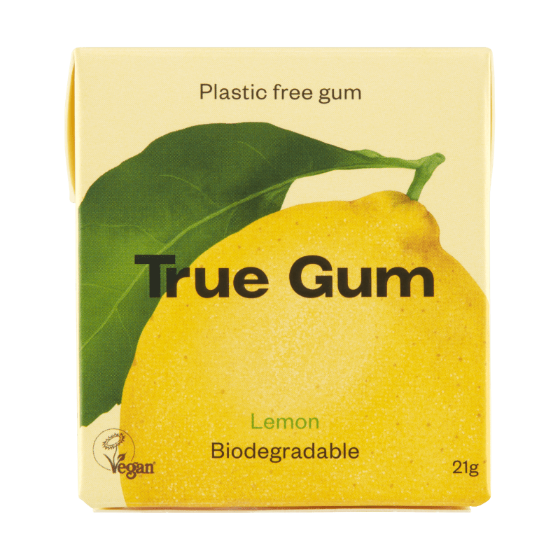True Gum Plastic Free Lemon Chewing Gum 21g Siradis