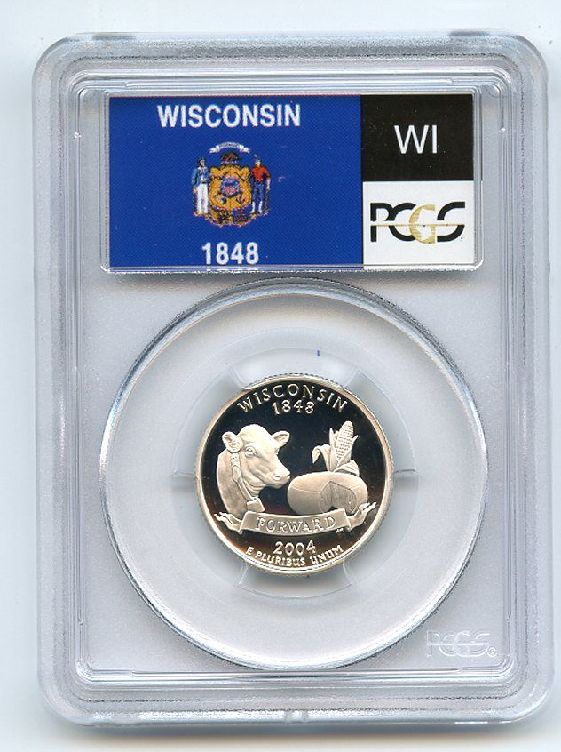 Lot Detail 2004 S 25C Silver Wisconsin Quarter PCGS PR70DCAM