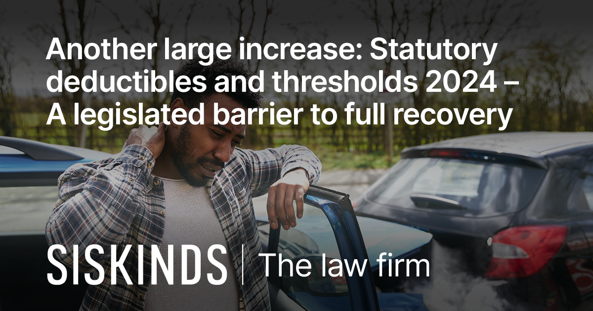 Another large increase Statutory deductibles and thresholds 2024 A