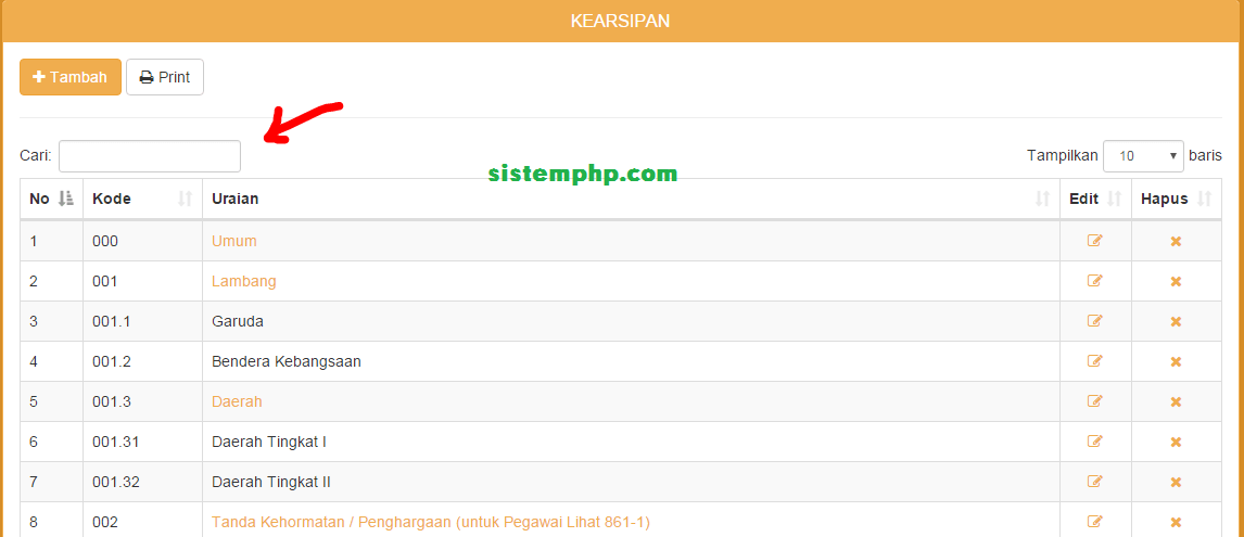 Bootstrap – Memindahkan Form Pencarian Tabel - Script Source Code – Contoh  Program Aplikasi PHP