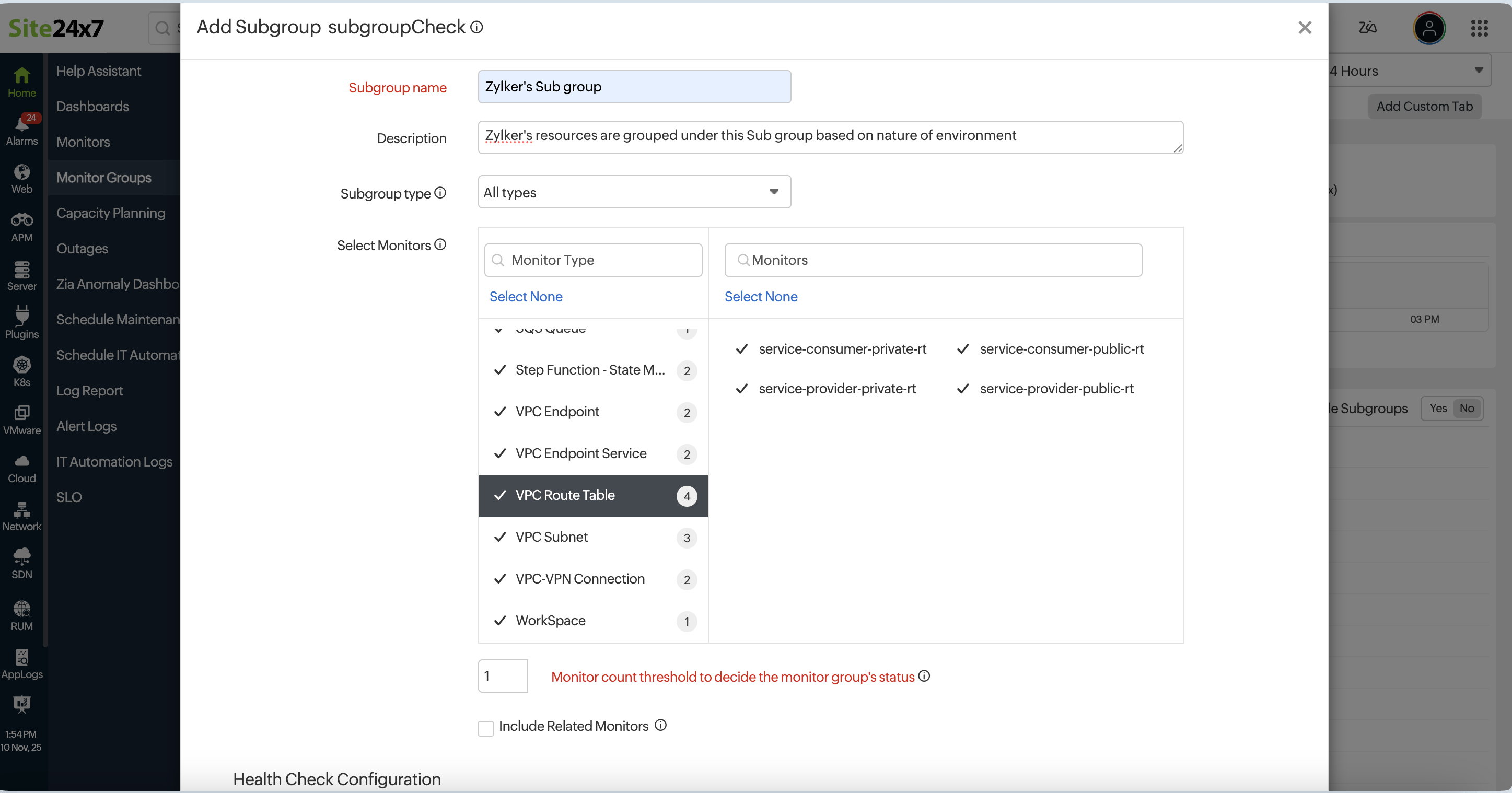Monitor Group Online Help Site24x7