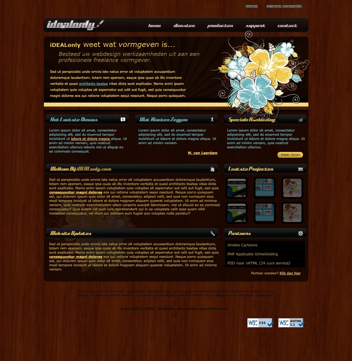 Zakelijk/portfolio design (xhtml/css/psd)