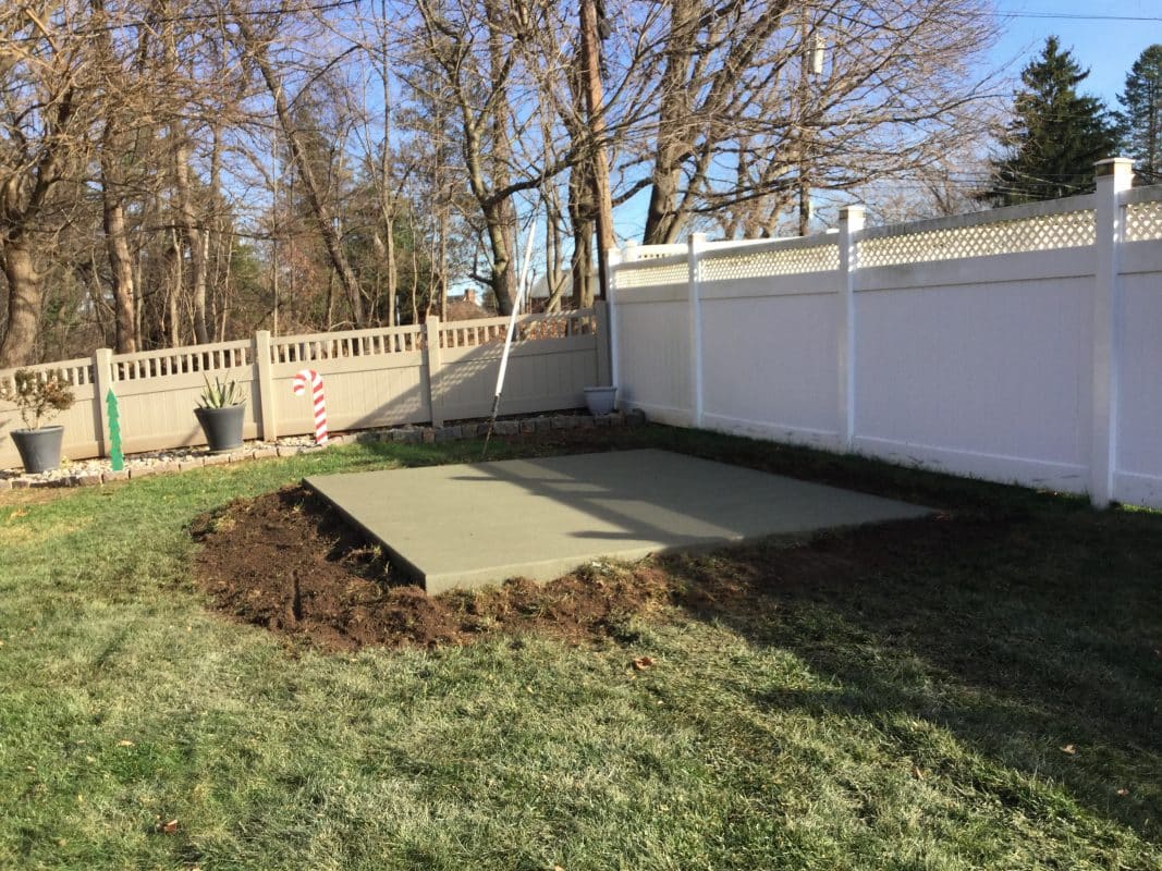 Robert M. Concrete Shed Foundation in Springfield, PA Site