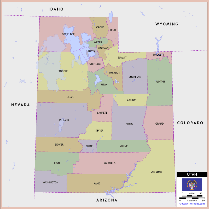 State Of Utah County Map With The County Seats Cccarto Images and