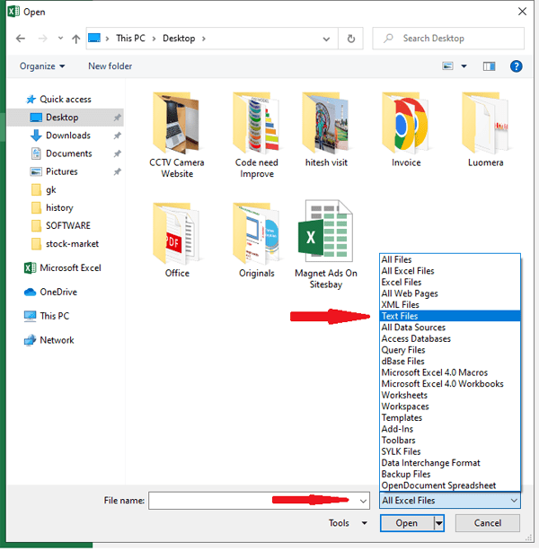 Import or Upload Text File in Excel in Excel