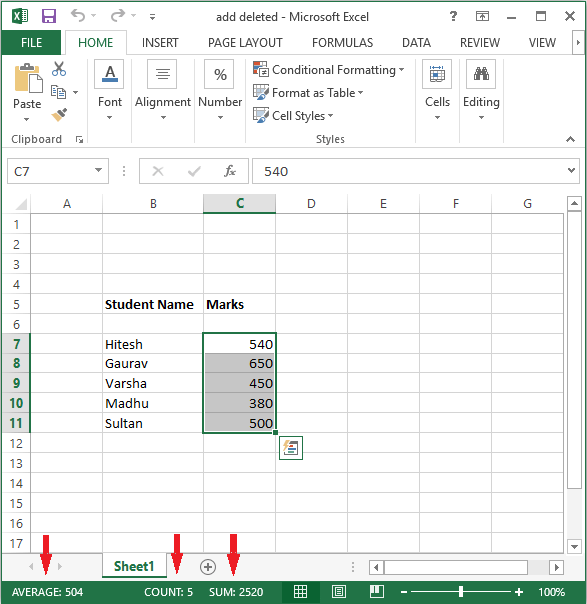 Quick Excel Functions