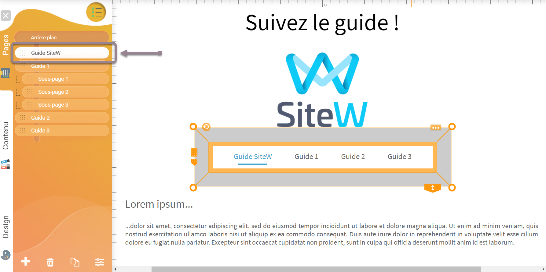 Comment modifier les textes de son site SiteW