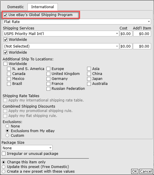 EBay Global Shipping Program