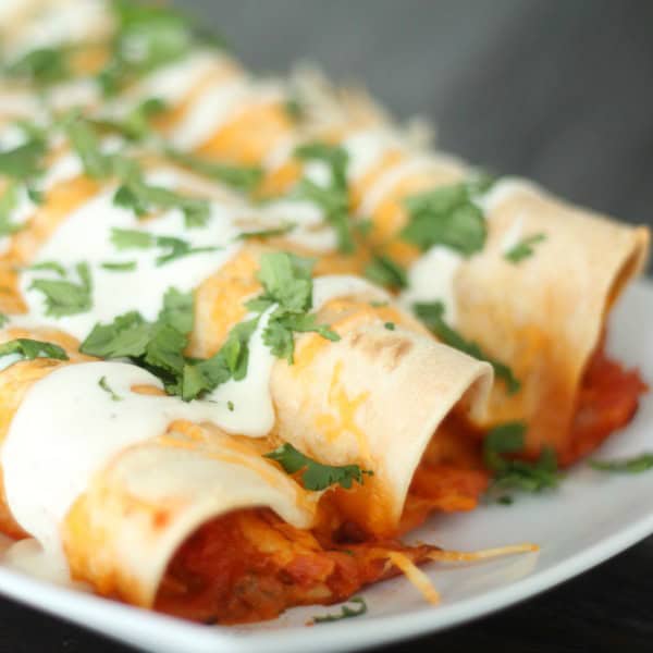 Slow Cooker Ranch Chicken Enchiladas Six Sisters' Stuff