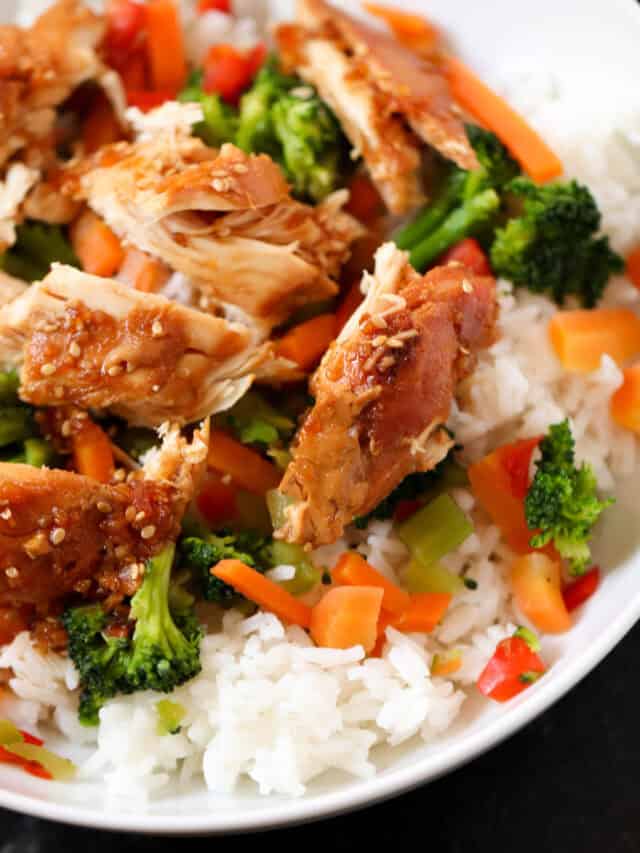 Slow Cooker Teriyaki Chicken and Stir Fry Veggies Recipe Six Sisters