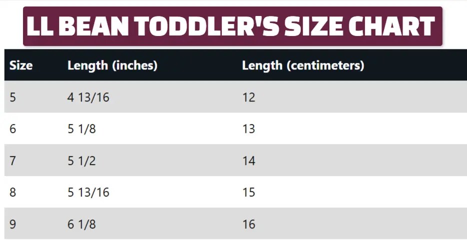 LL Bean Boot Size Chart [2025] | How LL Bean Sizing Works!