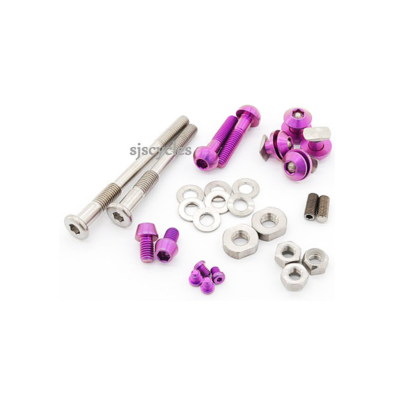 Ti Parts Caliper Brake Ti Bolt Set Purple