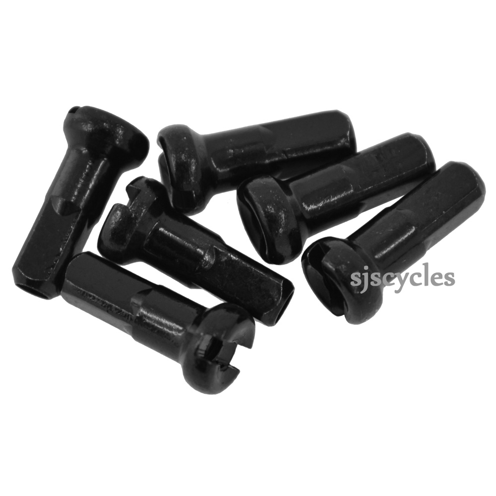Jtek Spoke Brass Nipples Black 12mm x 2mm gauge Pack of 6 Nipples & Spoke Accessories SJS