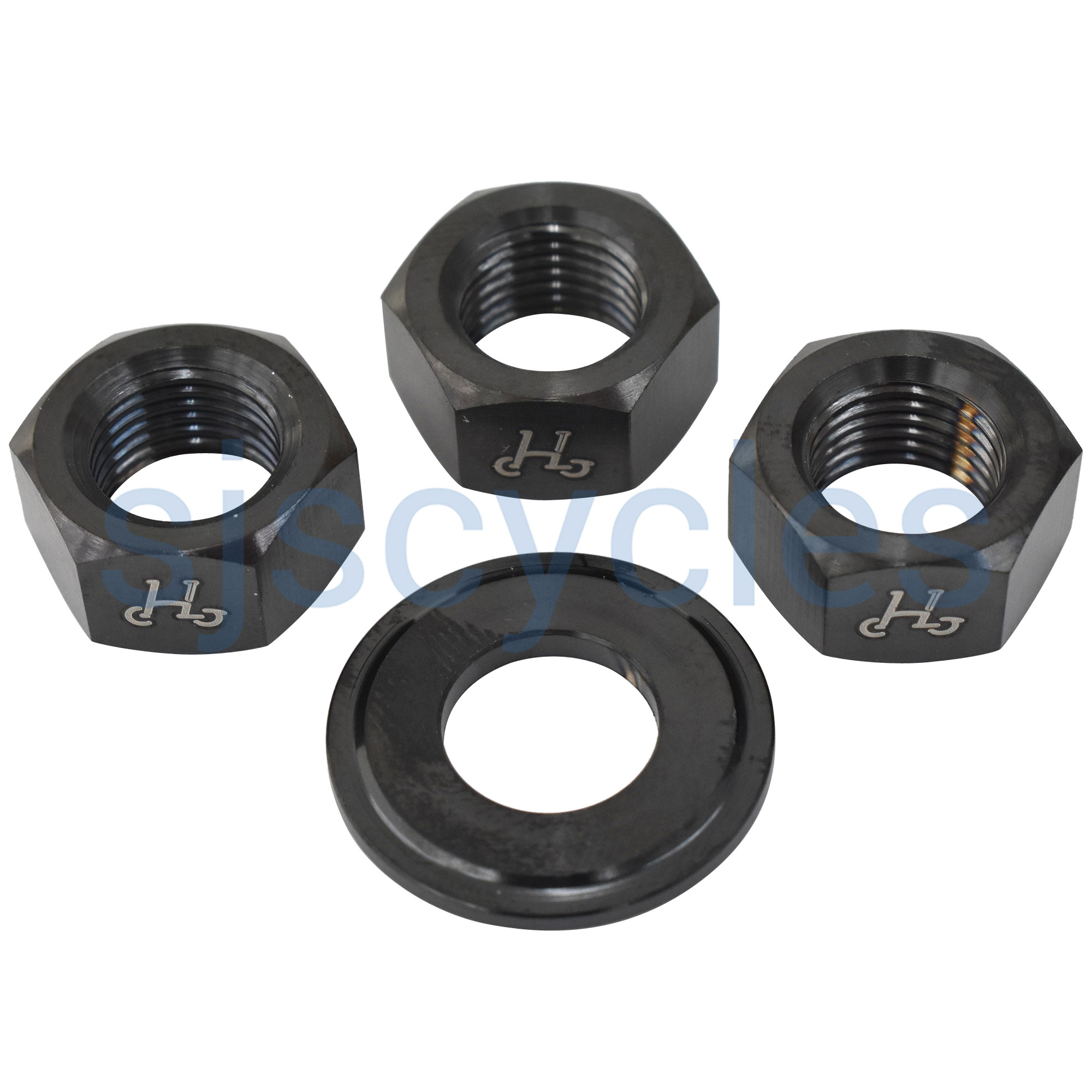 H&H 2 Speed Titanium Axle Nut Set Rear Black