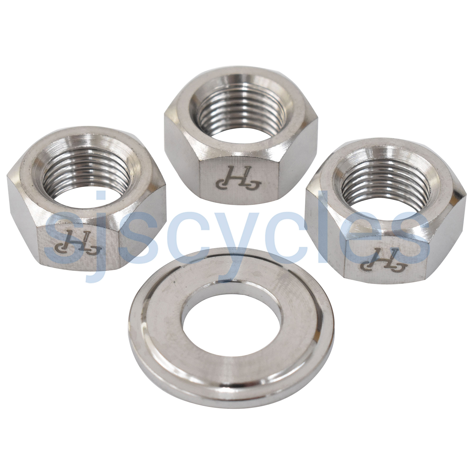 H&H 2 Speed Titanium Axle Nut Set Rear Silver