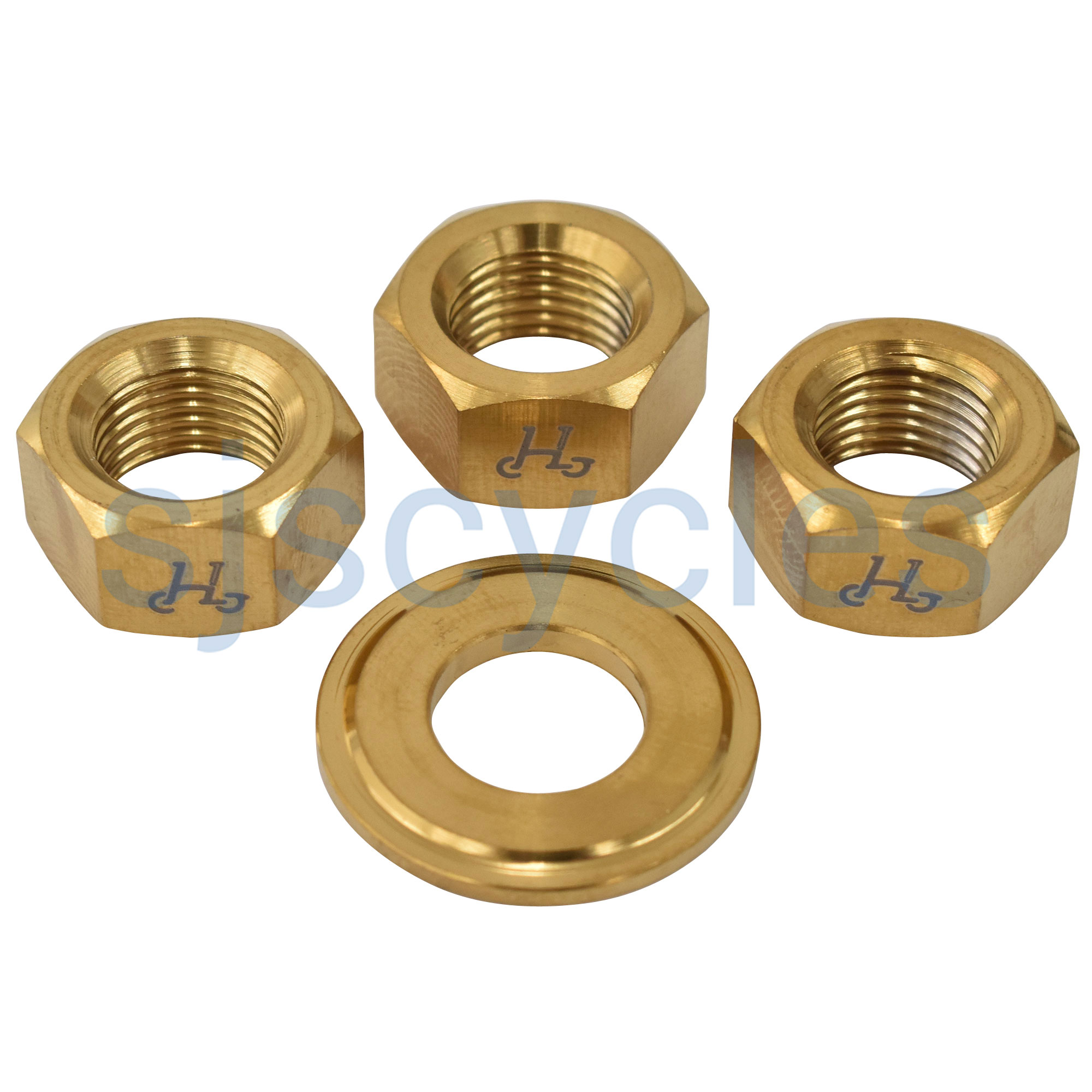 H&H 2 Speed Titanium Axle Nut Set Rear Gold