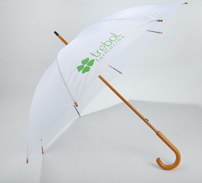 Curved Wooden Handle Long Umbrella