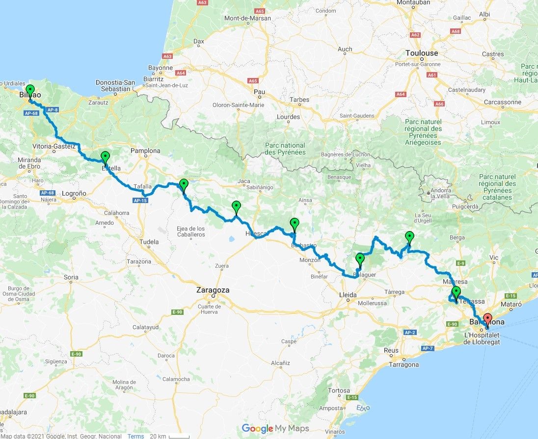 Guided Road Cycling Holiday Bilbao to Barcelona Spain Saddle Skedaddle