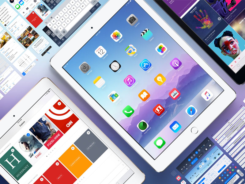 iOS 9 GUI Kit for iPad Sketch freebie Download free resource for