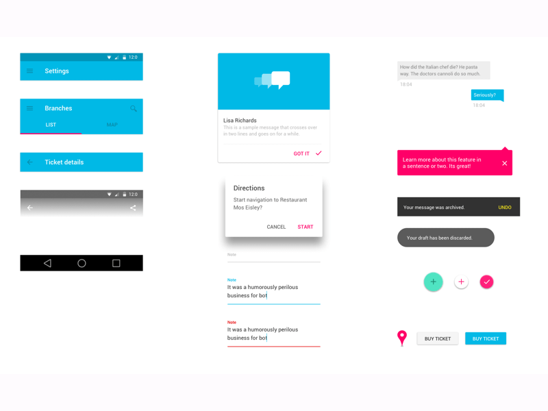 Android Material Design UI Kit Sketch freebie Download free resource