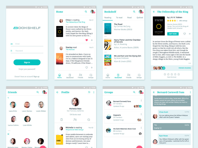 Bookshelf Android App Sketch freebie Download free resource for