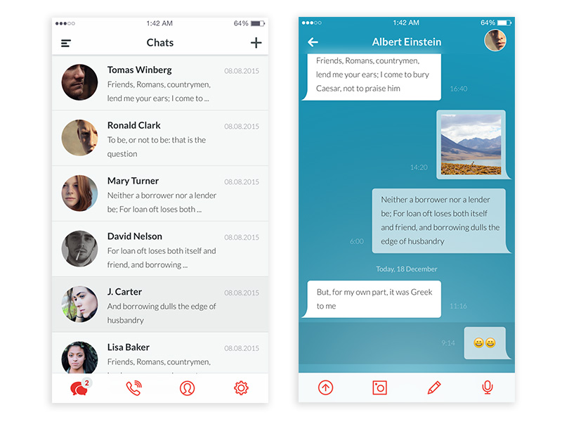 Messaging App UI Sketch freebie Download free resource