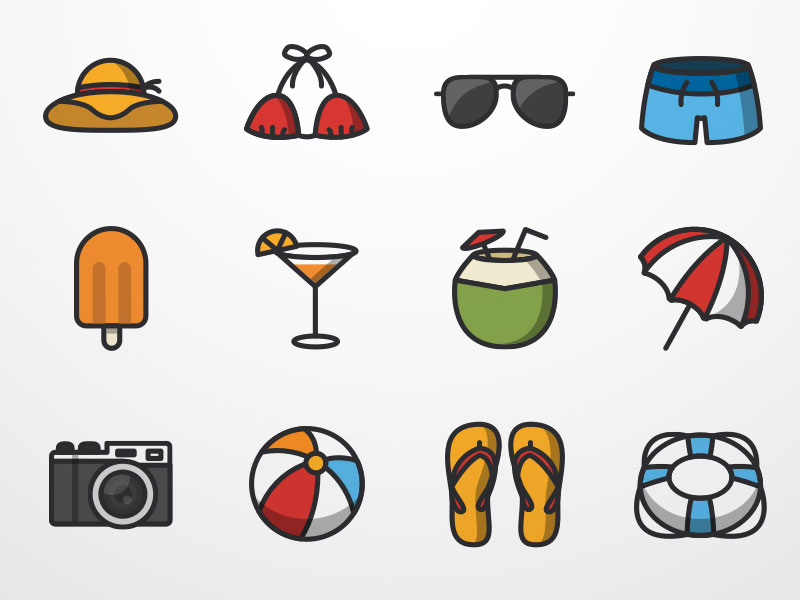 Vacation Icon Set Sketch freebie Download free resource for Sketch