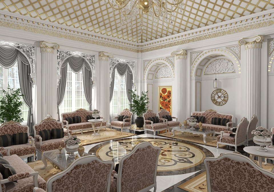 Free 3D Models LIVING ROOM LIVING ROOM CLASSIC STYLE by Ahmed taha