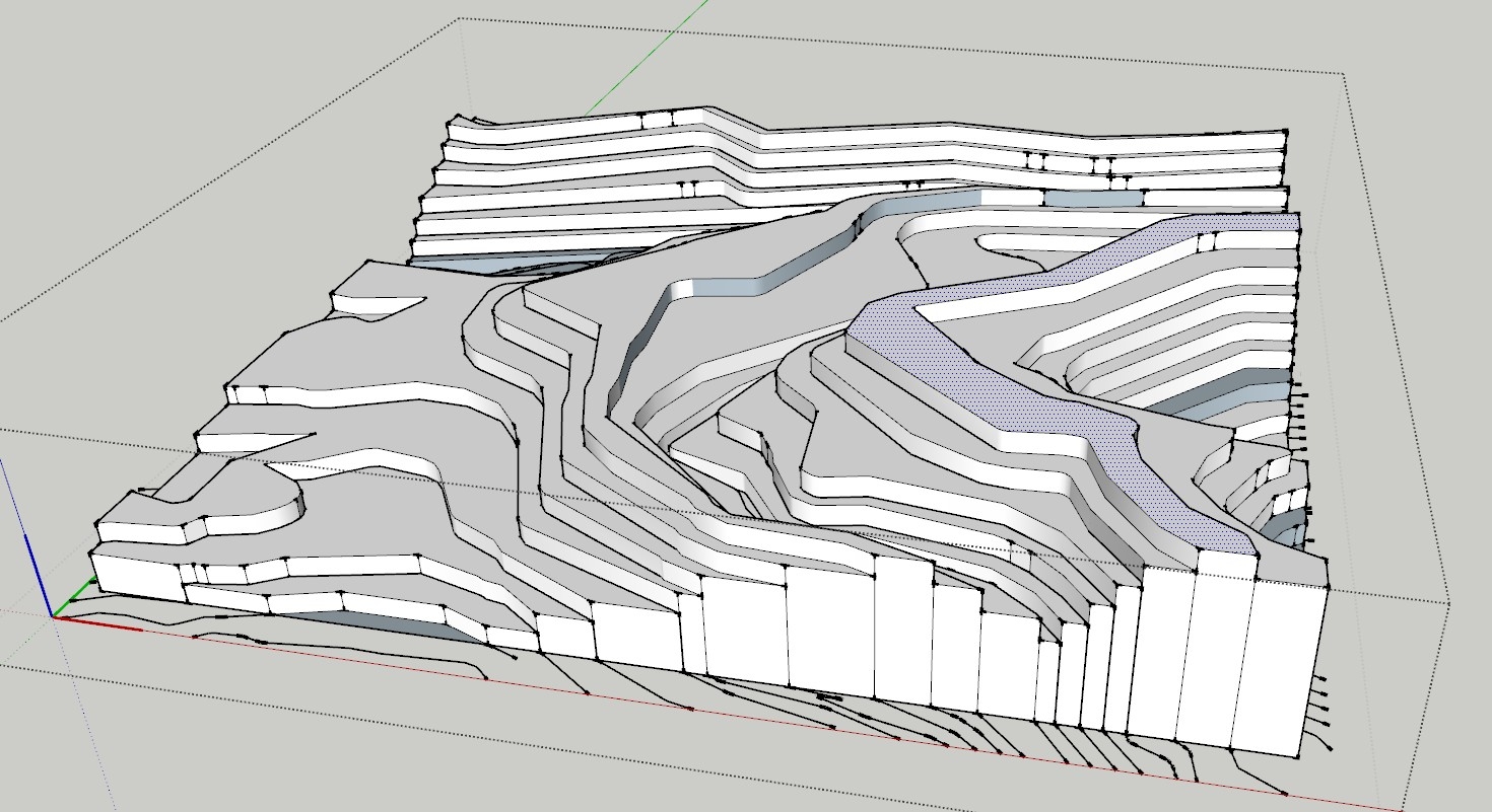 Creating a Topography Mesh from Flat Contours in SketchUp Tutorial