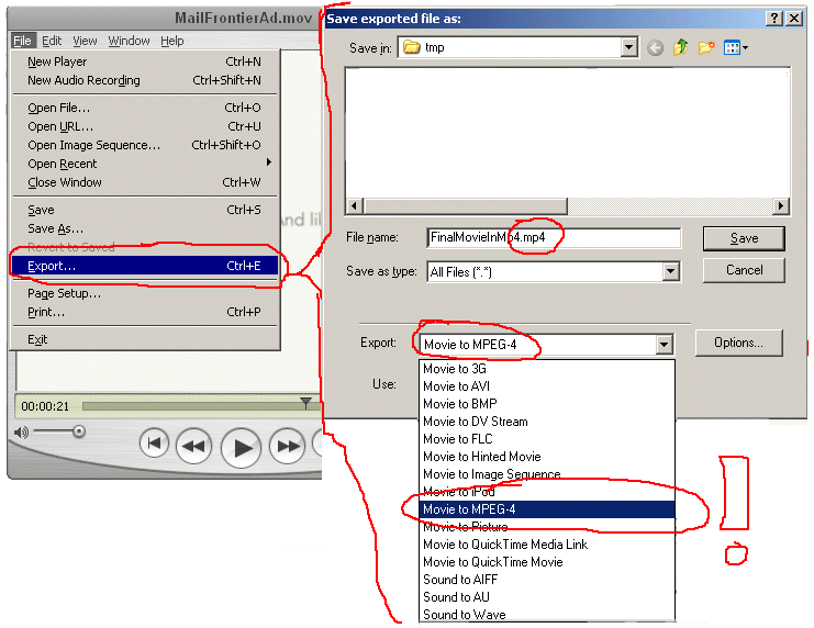 Convert WMV to MP4 (also known as H.264 or MPEG4)