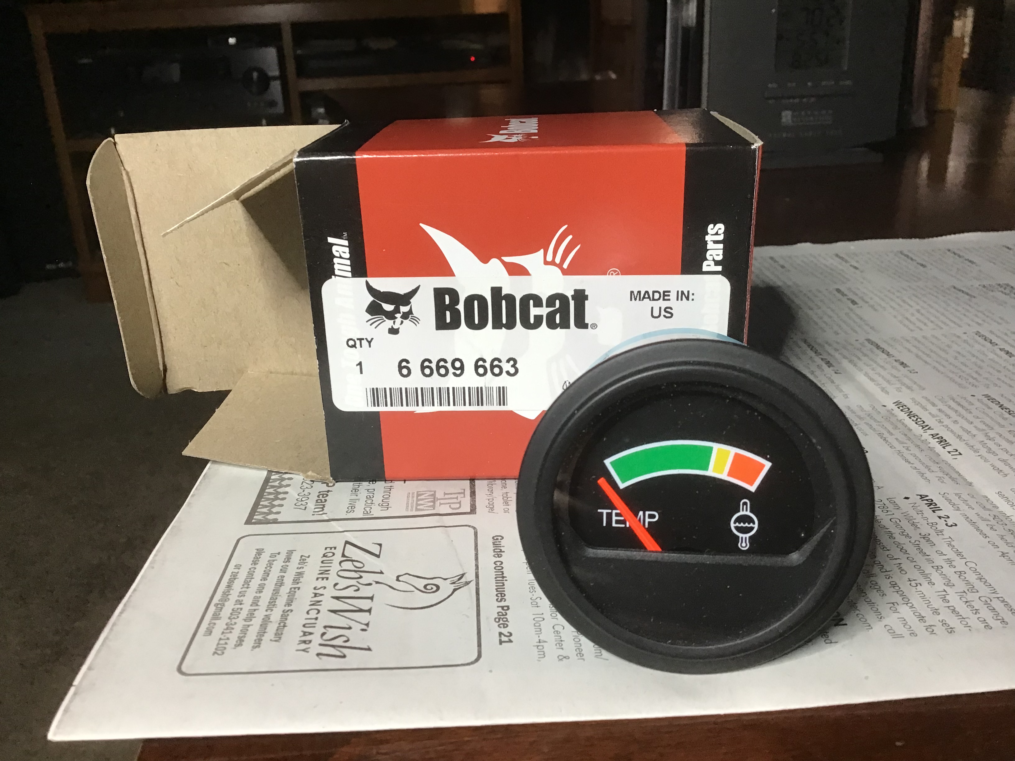Bobcat COOLANT TEMPERATURE GAUGE, 6669663 Skidsteer Forum Bobcat