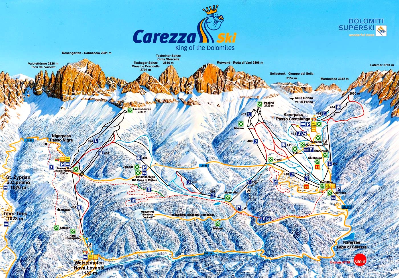 CarezzaDolomites Ski Map
