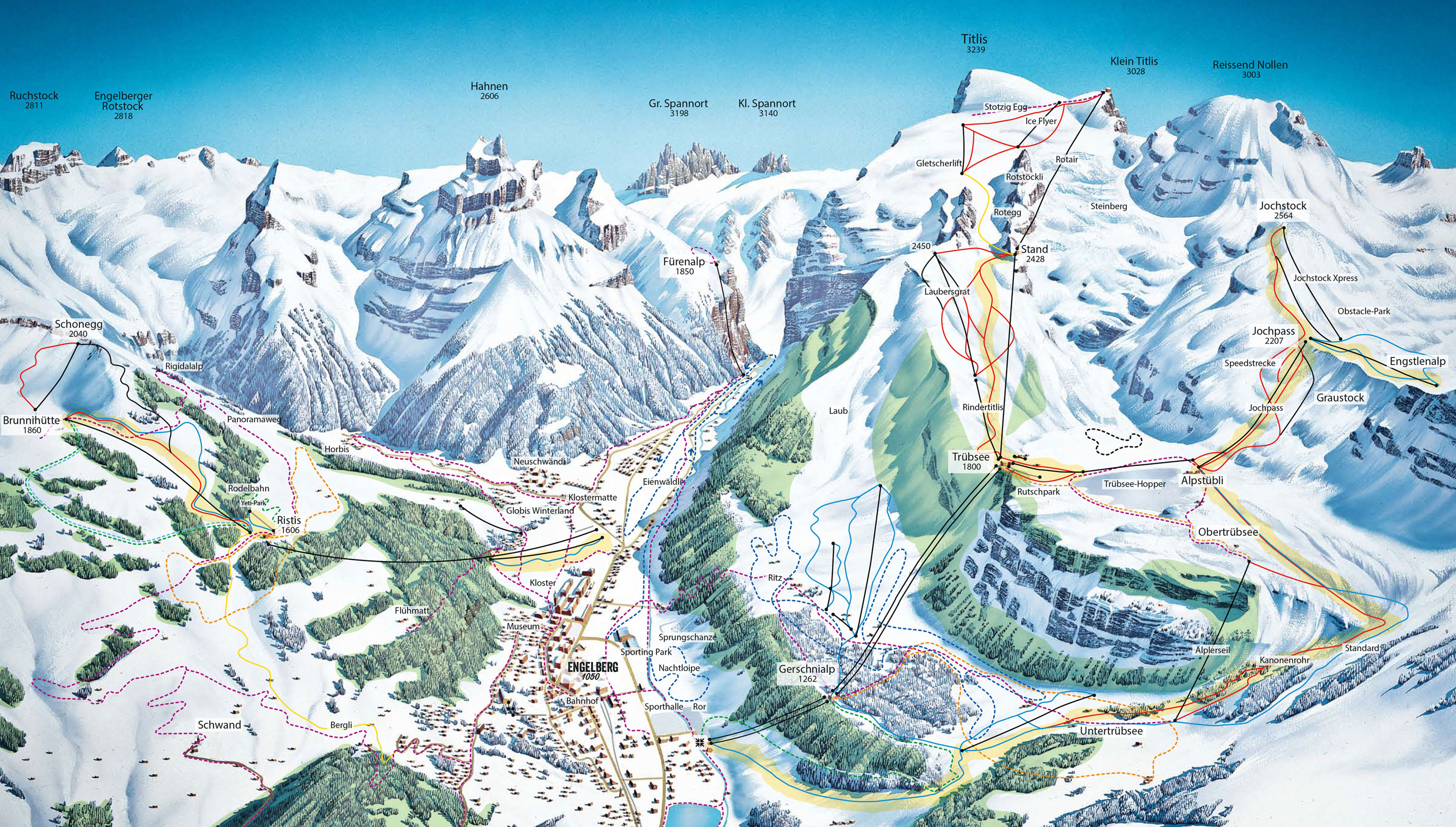 Engelberg Zwitserland Kaartik Engelberg Titlis Ski Map and Videos