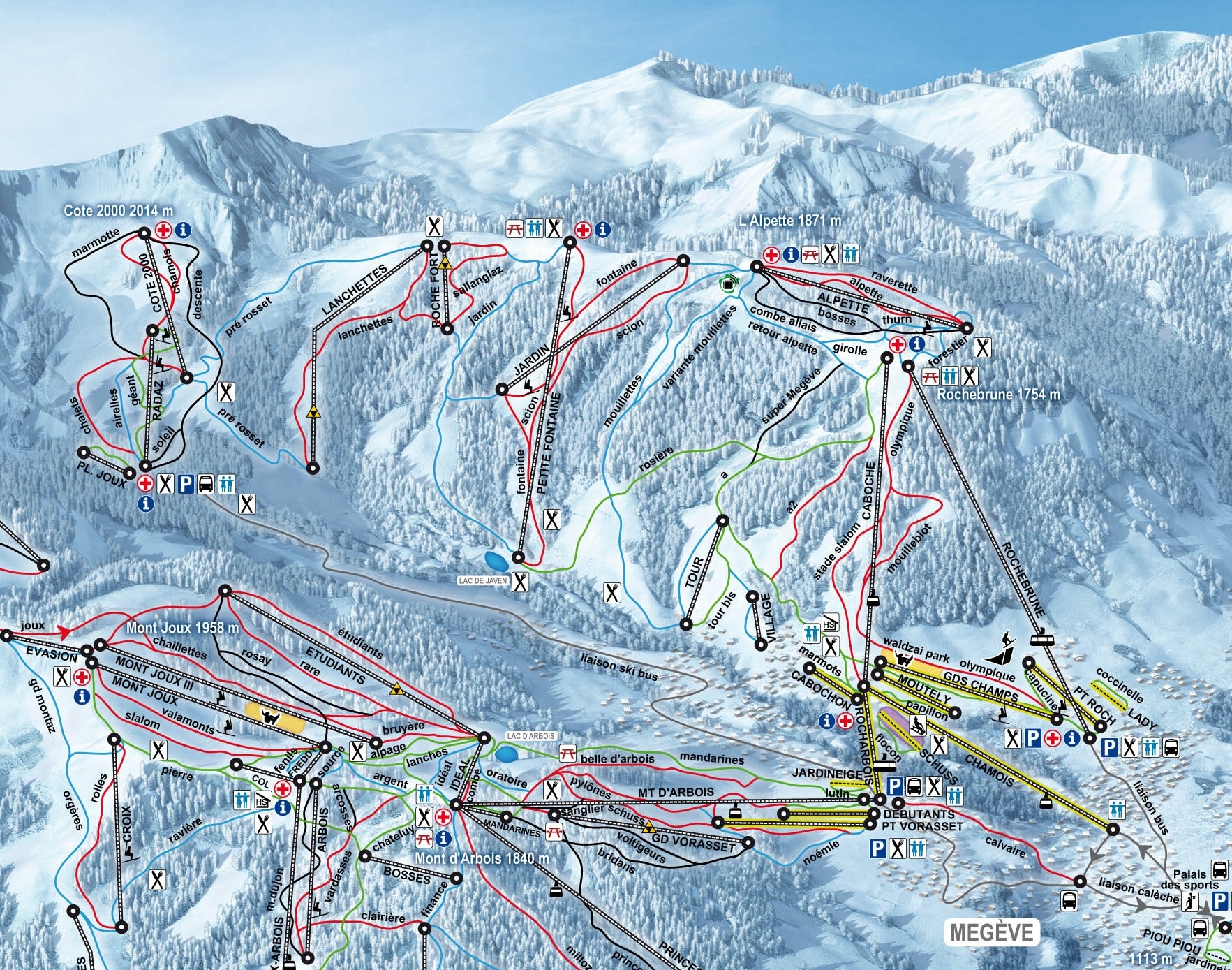 Ski Carte Megève Ski Map