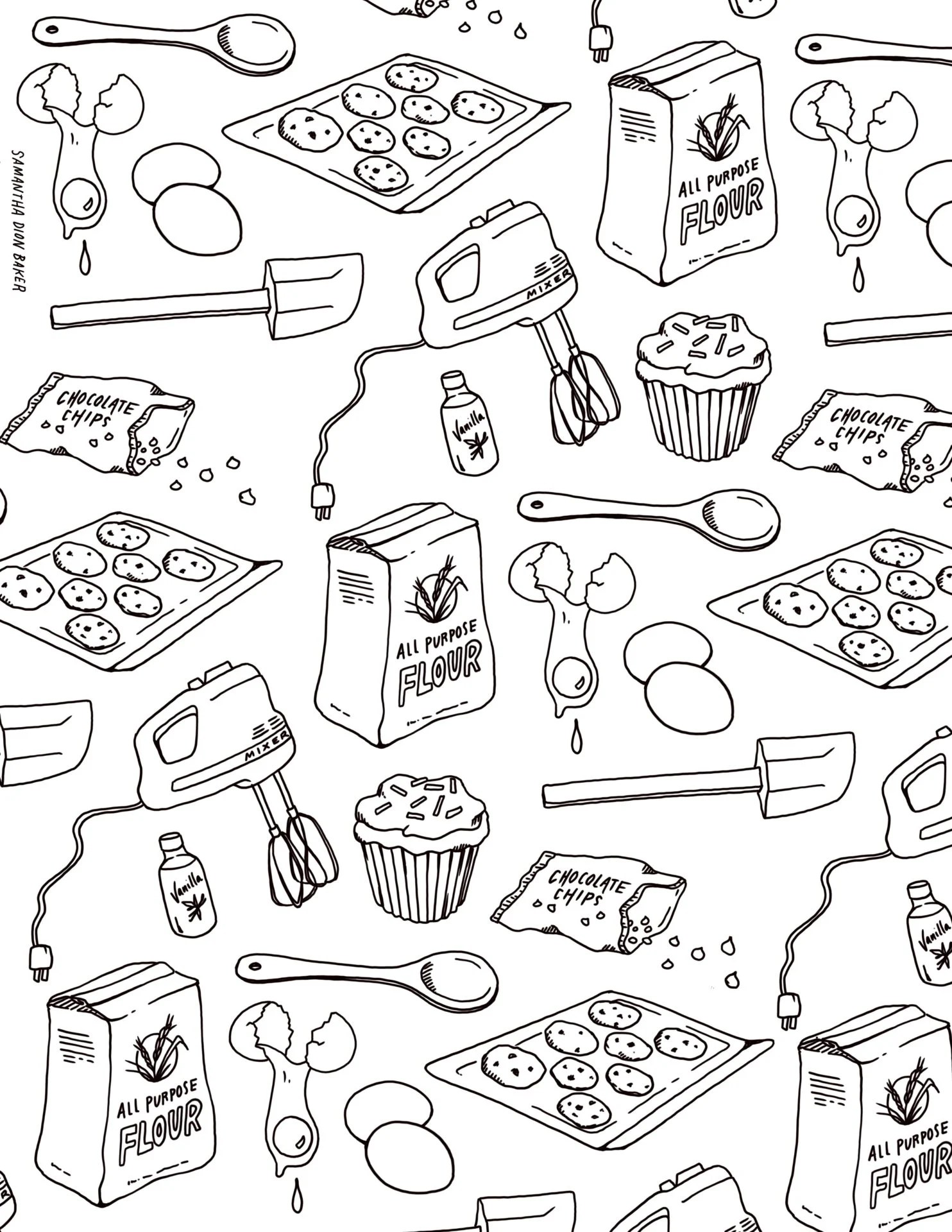 Coloring Pages Baking