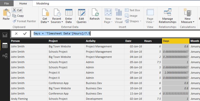 Microsoft Power BI Tutorial A simple timesheet dashboard Part 2