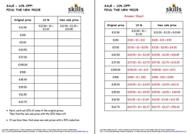 Sale prices 10 off Skills