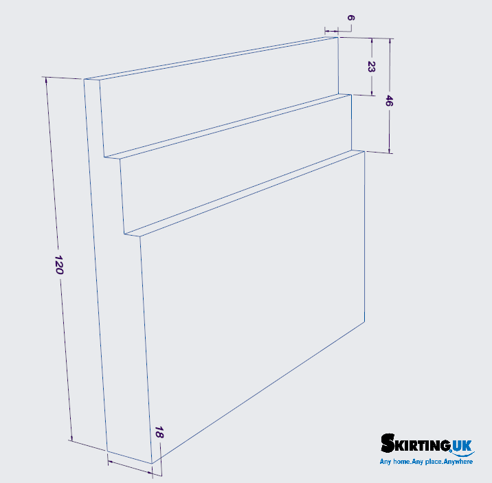 Stepped 2 Skirting Board Moisture Resistant MDF Skirting UK