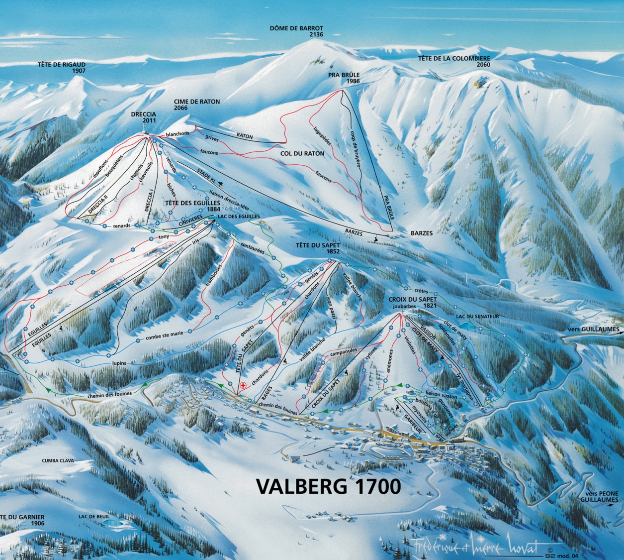 Les Défis De Carte De Valberg Plan des pistes Valberg